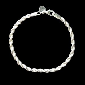 Sterling Silver 925 Rope Bracelet Quiet Luxury Minimalist Classy